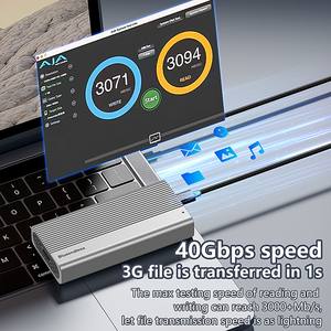 Carcasa <span class=keywords><strong>Externa</strong></span> para SSD M.<span class=keywords><strong>2</strong></span> NVME PCIE de 40 Gbps con Ventilador de Refrigeración, Sin Herramientas, Compatible con USB-C, <span class=keywords><strong>Thunderbolt</strong></span> 3/4, USB3.<span class=keywords><strong>2</strong></span>/3.1/3.0/<span class=keywords><strong>2</strong></span>.0 - Product Image 5
