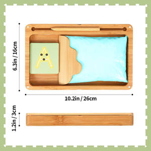 Plateau de <span class=keywords><strong>sable</strong></span> en bois et tableau d'écriture de <span class=keywords><strong>sable</strong></span> Montessori pour enfants comme jouets d'apprentissage précoce pour le développement moteur - Product Image 6