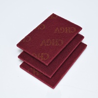 Pad Penggosok Abrasif Non-Woven OEM Merah, Kekerasan Sedang, Dapat Digunakan Kembali, Tahan Lama, untuk Pemolesan Baja Tahan Karat