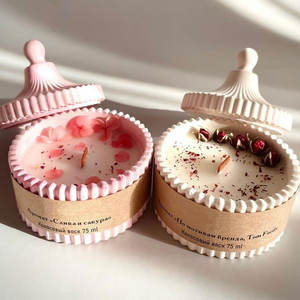 Candele a marchio privato vegane con cera di soia Premium profumate in resina di caramelle a strisce Morandi puliscono candele di novità organiche - Product Image 1