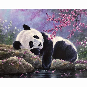 SONGWOOART <span class=keywords><strong>Panda</strong></span> Animal diamant peinture Kit complet rond 5D acrylique créatif diamant peinture pour la décoration de la maison - Product Image 2