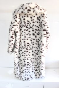Cappotto invernale Vintage da donna con bottone di pelle di pecora tinto lungo bianco con stampa leopardata <span class=keywords><strong>Trench</strong></span> tessuto intrecciato - Product Image 4