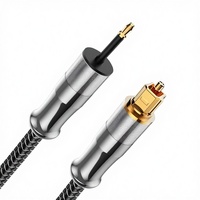 Câble optique Mini Toslink plaqué or 24 carats EMK (tressé en nylon) pour home cinéma et barre de son - 1 m 3,5 mm