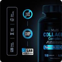 Capsules de collagène multi-sources Bioby en marque blanche OEM, types I, II, III, V, X, 3300 mg, pour la santé des cheveux, de la peau, des ongles et des articulations, 150 unités