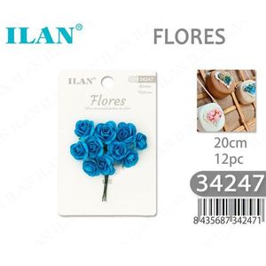 ILAN Flores 20cm 12pcs Rose bleue Fournitures de décoration de gâteaux - Product Image 3