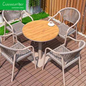 Modern PE Rattan Set Garden Patio Restaurant Dining <b>Tables</b> and Chairs Outdoor Coffee Shop <b>Aluminum</b> Dining Set Modern PE R - Product Image 1