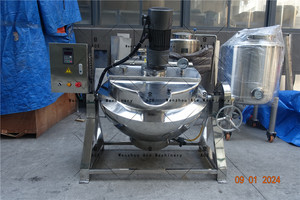 Marmite de cuisson et de mélange en acier inoxydable à double agitateur, cuve chauffante à gaz monophasée, mélangeur électrique pour confiseries - Product Image 4
