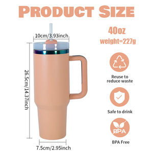 Оптовая продажа: Термокружка-тамблер 40 унций с ручкой, позолоченная, с голографическим эффектом, из нержавеющей стали, с возможностью лазерной гравировки, под нанесение логотипа - Product Image 3