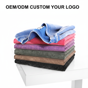 T-shirt vierge pour homme en coton épais, style grunge délavé, coupe oversize, imprimable, pour streetwear de marque, vente en gros - Product Image 3