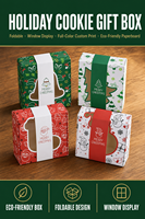 Boîte à gâteau en carton blanc pour cadeaux de Noël, motif bonhomme de neige découpé, pour boulangerie, vente en gros
