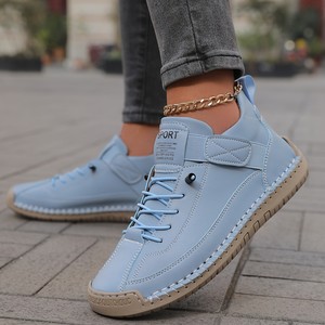 Venta caliente de las mujeres Otoño Invierno zapatos planos casuales suelas de goma suave transfronterizo para Amazon Bestseller malla cosida a mano para mamás - Product Image 1