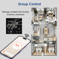 Çocuk Kilidi Programlanabilir Termostat, Modbus RS485 Grup Kontrolü için Smart Life Tuya Termostatlı Kablosuz Termostat
