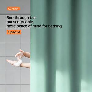 Rideau de douche vert <span class=keywords><strong>sauge</strong></span> élégant - Rideau de douche opaque et hydrofuge pour baignoire et cabine de douche - Product Image 4