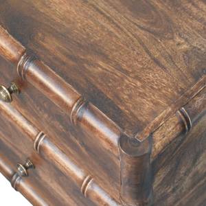 Comodino con Struttura in Legno Massello di Bambù e 2 Cassetti, Colore Marrone Mandorla Arrostita - Product Image 6