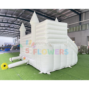 Vente flash : Combo château gonflable pour enfants, château gonflable blanc avec toboggan et piscine à balles - Product Image 4