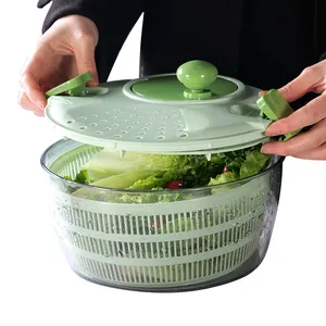 BPA bebas pengering cepat Salad Spinner baja tahan karat dipencet PP pisau untuk buah kering sayuran selada portabel sumber daya USB