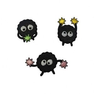 Cute Self <b>Sticker</b> Embroidery Black Cookie Patches for Clothes Bag Phonecase Decoration - Product Image 2