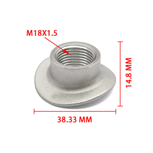 Saddle-Style M18x1.5 Weld Bung & Plug Set | Stainless Steel Nut + Nickel-Plated Steel Plug for Exhaust Systems - Product Image 2