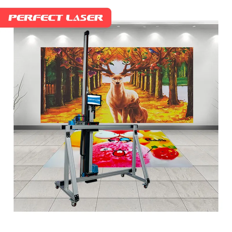 Perfect laser wall and floor Printing Machine 3D UV photo Direct to Floor Ground Inkjet Printing Machine on wall tile metal gla