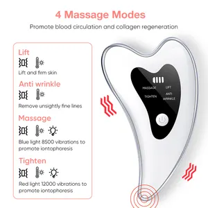 V Face Facial Lifting Mini Vibrator Massage Face Scraping Customized Logo Heart Electric Gua Sha Scraping