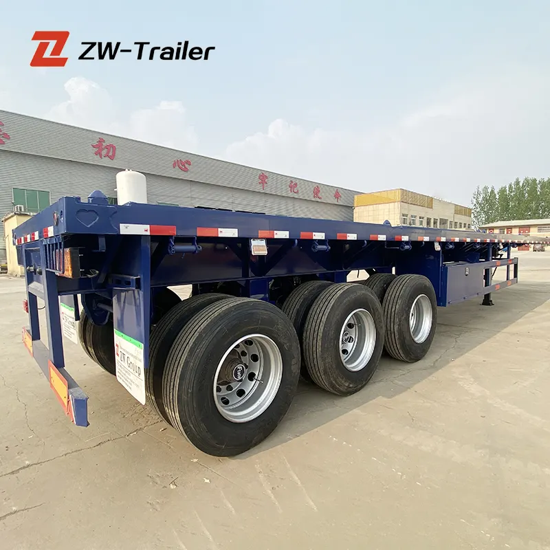 Zw Nhóm 3 trục 4 trục 45ft container phẳng Trailer bán giường phẳng xe tải Trailer để bán
