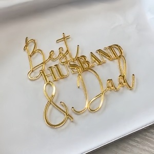 Nuevo Adorno <span class=keywords><strong>para</strong></span> <span class=keywords><strong>Pastel</strong></span> <span class=keywords><strong>de</strong></span> Acrílico Dorado con la Leyenda 'Mejor Marido y Papá', Decoración <span class=keywords><strong>para</strong></span> <span class=keywords><strong>Pastel</strong></span> del Día del Padre, Accesorios <span class=keywords><strong>para</strong></span> <span class=keywords><strong>Pastel</strong></span> <span class=keywords><strong>de</strong></span> <span class=keywords><strong>Cumpleaños</strong></span> - Product Image 2
