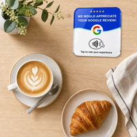 Support d'avis Google en acrylique pour restaurant, café et salon, touchez ou scannez le code QR, sans frais mensuels
