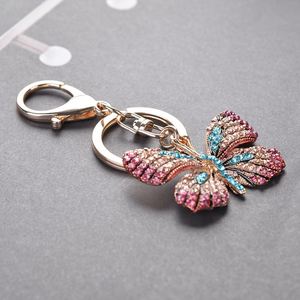 Whosale Hot Selling Bling Bling 3d Animal Metal Colorful <b>Key</b> <b>Ring</b> Purse Bag Rhinestone Butterfly Keychain Charm - Product Image 5