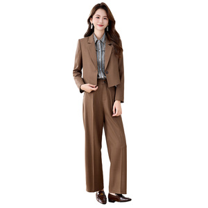 Women's Grey Short Blazer Suit Solid Color Polyester Anti-Wrinkle Casual Professional Wear Spring Autumn 2025 - Product Image 5