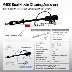 โดรนทำความสะอาดรุ่นใหม่ M400 สำหรับงานหนัก หัวฉีดคู่ โฟมแบบกดครั้งเดียว น้ำแรงดันสูง อุปกรณ์เสริมสำหรับโดรนเชิงพาณิชย์ - Product Image 5
