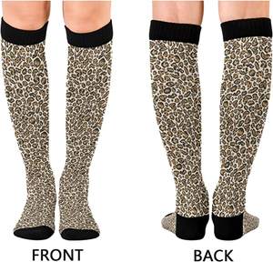 Özel baskı çorap çorap leopar özel 360 baskılı dijital süblimasyon boş baskı varis çorabı - Product Image 4