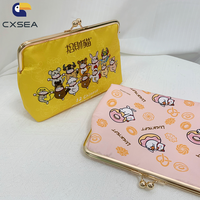Dompet & Tempat Kartu Anak Motif Kartun dengan Gesper Besi, Dompet Koin, Hadiah untuk Anak-anak atau Wanita, Bahan Poliester