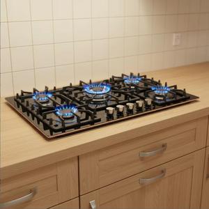 Built-in Gas <strong>Stove</strong> with Tempered Glass Surface 5 Burners Household Use Energy Efficient Class a Flameout Protection Easy Clean - Product Image 1