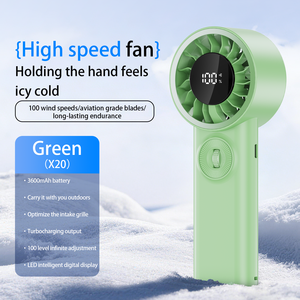 Ventilateur de table avec logo personnalisé, refroidisseur d'air, mini ventilateur portable rechargeable, ventilateur USB portable rechargeable avec écran LED - Product Image 3