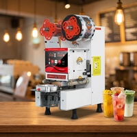 Machine à sceller les gobelets Baiwin à commande numérique, modèle 90, pour gobelets Boba, scelleuse de films pour contenants ronds en plastique, idéale pour les bars à jus