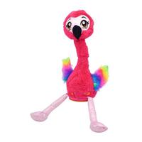 Nouveauté Jouet en peluche flamant rose réutilisable Jouet interactif pour enfants qui mange chante se balance fait des crottes parle danse