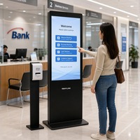 Kiosco de Gestión de Colas con Pantalla Táctil de 55 Pulgadas, Dispensador de Tickets
