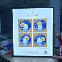 Panneau de menu lumineux LED rectangulaire mural en alliage d'aluminium ultra-mince et écologique pour restaurant rapide