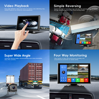 Moniteur de voiture Podofo 10.1 "IPS 4K et Mini TV écran LCD connecté par USB avec entrée vidéo RVB 4 canaux affichage d'ordinateur de sécurité