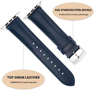 Bracelet de montre en cuir marron pleine fleur pour <span class=keywords><strong>Apple</strong></span> <span class=keywords><strong>Watch</strong></span> SE 3 2 Series 11 10 9 8 Ultra 3 2 42mm 45mm 46mm – Bracelet de remplacement pour femme - Product Image 6