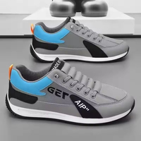 Chaussures de sport décontractées pour hommes en PU imperméable, légères et résistantes à l'usure, respirantes, à semelle épaisse, tendance, pour la marche