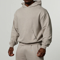 Pull à capuche épais vierge pour homme, coupe oversize, épaules tombantes, poche kangourou, vente en gros, direct usine