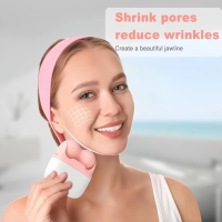 Rouleau facial orthopédique personnalisé avec logo pour hommes et femmes, rouleau de glace double face pour les soins de la peau du visage et des yeux avec étui, masseur pour l'auto-soin