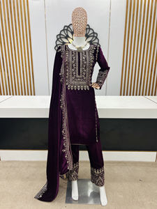 Meilleure vente Salwar Kameez Nouveau Designer Party Wear Look Top Bottom et Dupatta avec broderie lourde Sequin Work Kurti Wholesale - Product Image 5