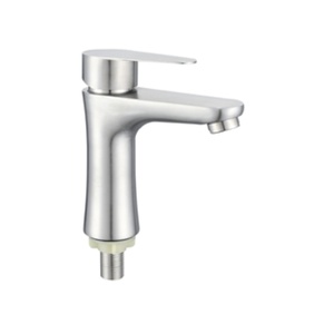 حنفية حمام عصرية من الفولاذ المقاوم للصدأ المصقول 201 مع مقبض واحد وصمام سيراميك لحوض الحمام - Product Image 2