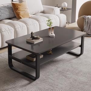 Mesa de centro con superficie de madera y estructura metálica, diseño rectangular para sala de estar, apartamento pequeño, muebles modernos - Product Image 3