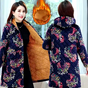 Multi Floral Pattern Options Grandma Coat Keep Warm Women Pull Coat Long Style Oversized Flora Coat for Women - Product Image 6