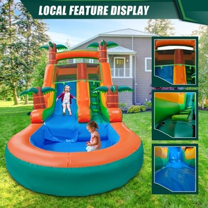 Tobogán de agua inflable de <span class=keywords><strong>castillo</strong></span> hinchable comercial Fiesta Tropical <span class=keywords><strong>Breeze</strong></span> niños adultos tobogán de agua inflable con piscina - Product Image 5