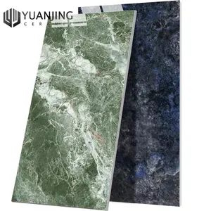 Royal Jade Tiles Dark Brown Marble Look Full Glazed Porcelain Floor Wall Tile Foshan Ceramic Green Color Heat Insulation Wood