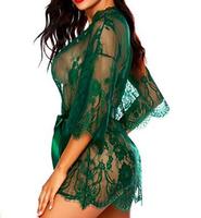 X2304 multicolore voir à travers les robes en dentelle femmes lingerie sexy kimono peignoir prix usine intime grande taille sous-vêtements féminins